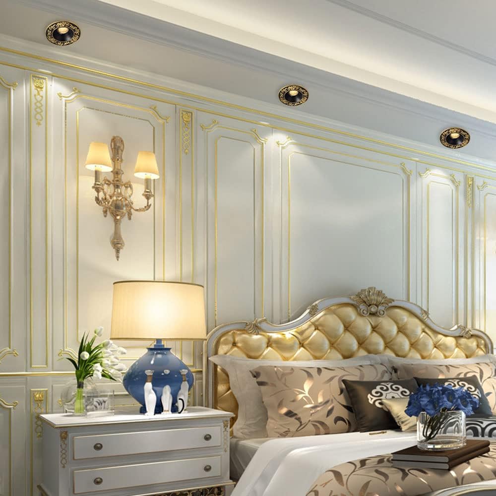 5 Pack Round Brass Baffle Trim LED Can Lights Recessed Lighting Fixture 4.3 Inch LED Recessed Ceiling Light Recessed Light Fixtures