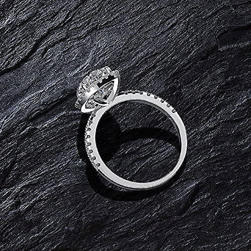 GUIDECUN 4 Ct Pear Shaped Cubic Zirconia Solitaire Engagement Ring 18K White Gold Plating Excellent Teardrop Ring for Women (US Size 9)4