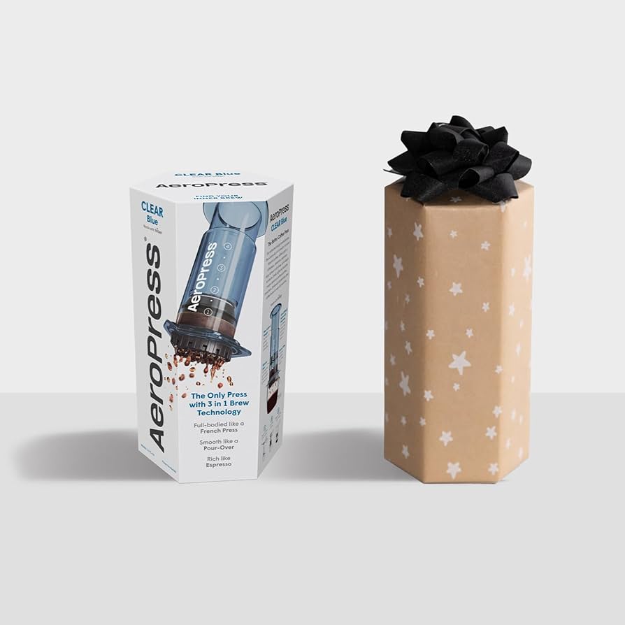 AeroPress コーヒープレス 1-3杯用 Amazon | AeroPress クリアブルーコーヒープレス – 3イン1の抽出