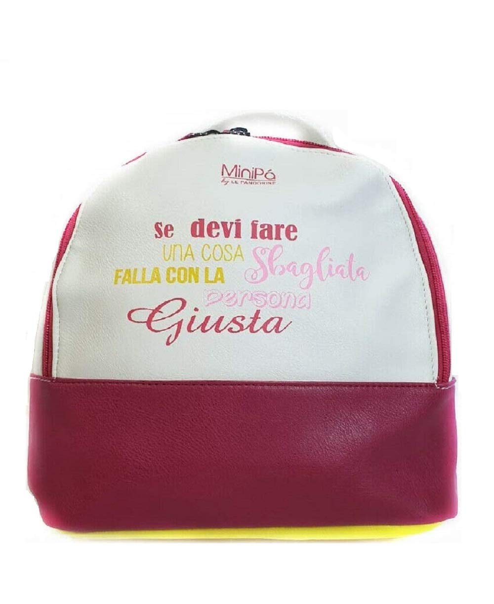 Zaino Minip� Pandorine Zainetto Magenta Bianco e Giallo Passeggio Tempo  Libero : Amazon.it: Moda