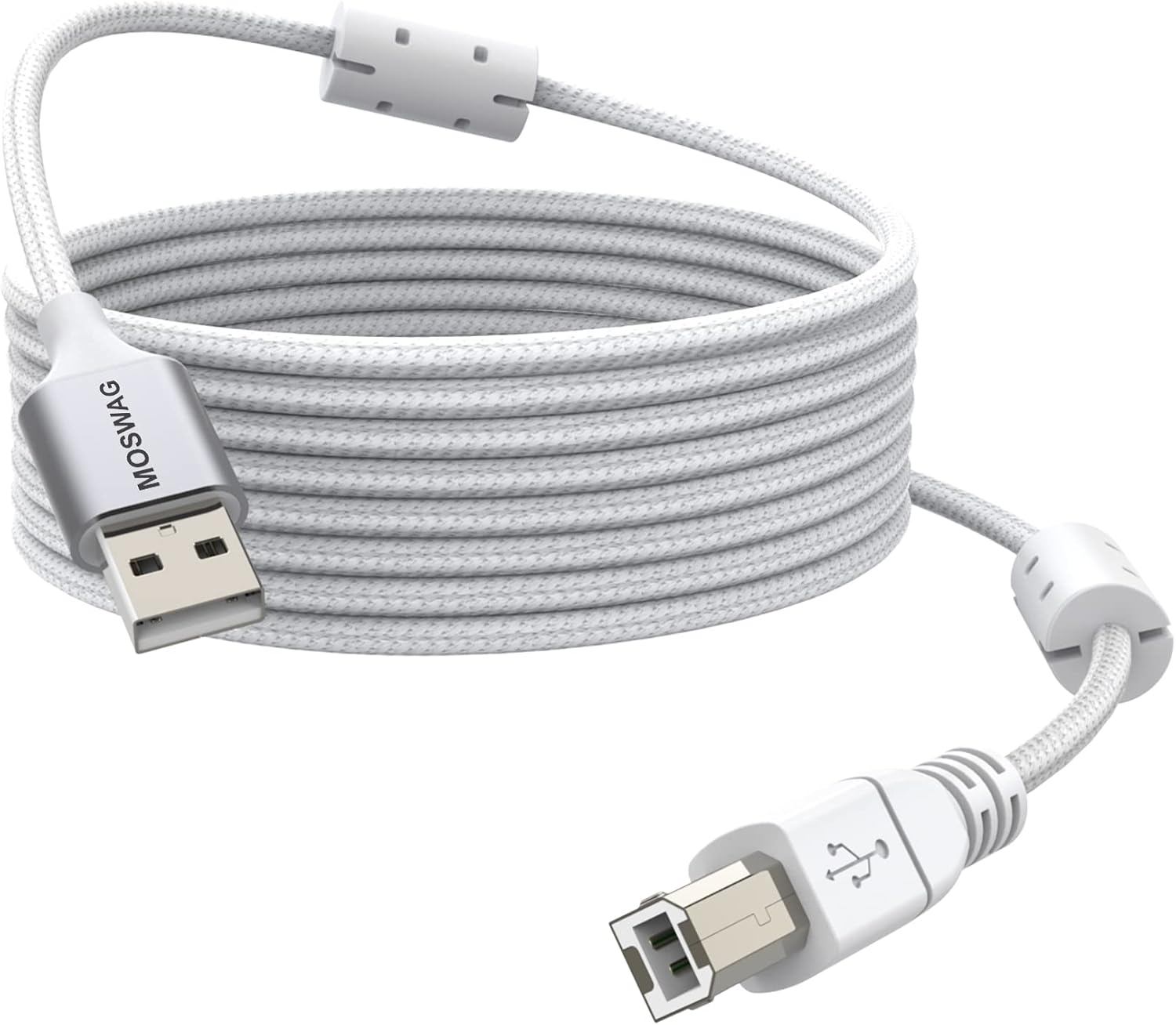 MOSWAG USB Printer Cable 32.8FT/10Meter Scanner Cable USB Printer Cord Type A to Type B Durable USB 2.0 Scanner Cord High Speed for HP,Canon,Dell,Epson,Lexmark,Xerox,Brother,Samsung and More