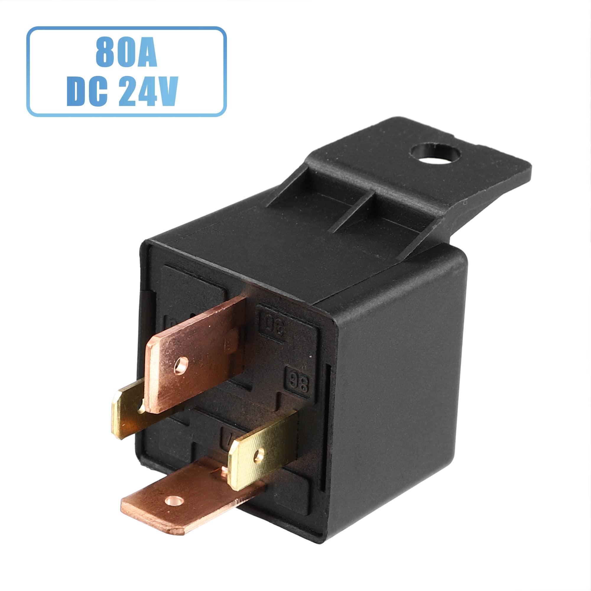 A ABSOPRO 2Pcs Voiture Relais 4 Broche 24V 80Amp SPST Modèle JD2912-1H-24VDC 80A 28VDC