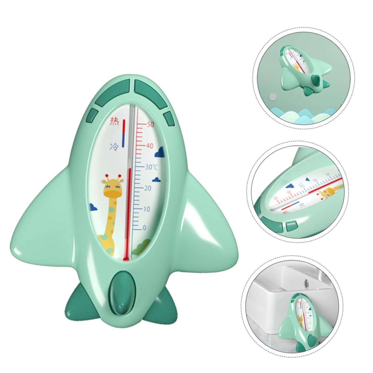 Cartoon Bath Thermometer Green Water Temperature Measurement Tool for Safe Baths Durable Material Quick Accurate Readings