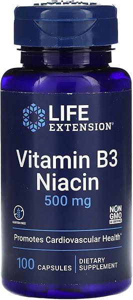 Life Extension Vitamin B3 Niacin 500mg Capsules