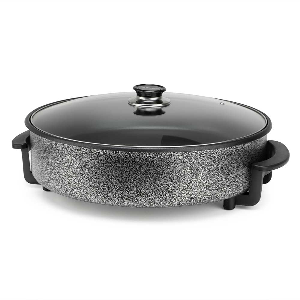 Orbegozo Olla eléctrica PZ 4270, 42 cm, 1500W, Capacidad 10 litros, Tapa de Cristal con asa y válvula de Seguridad