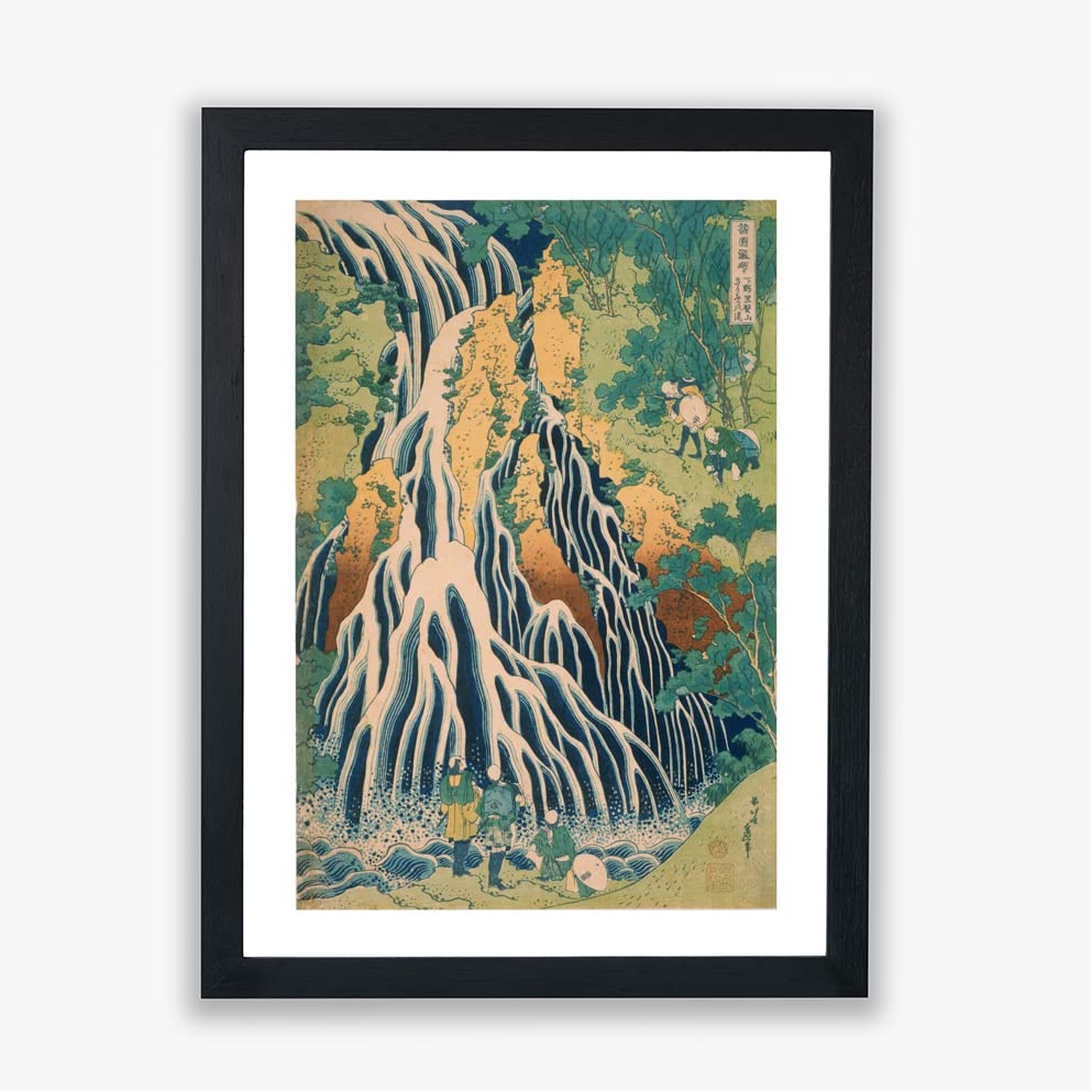 Poster giclée pèlerins japonais Katsushika Hokusai prestige encadré