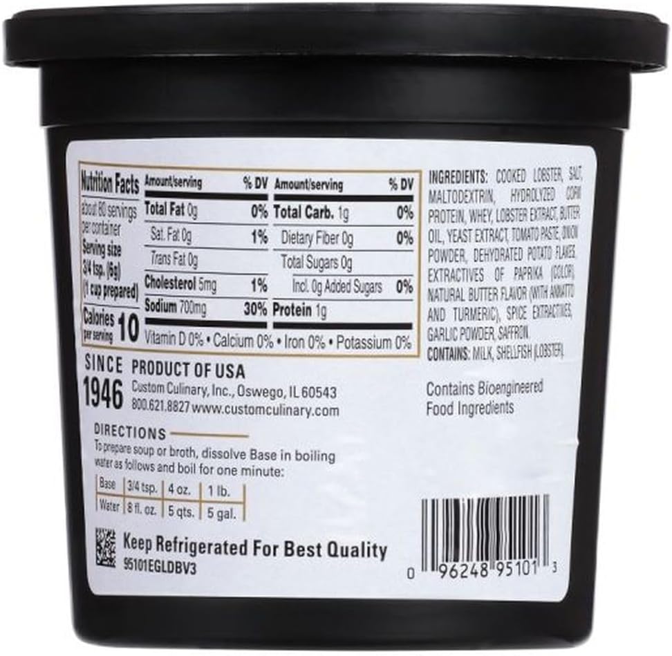 Custom Culinary Gold Label Lobster Base, 1 Pound -- 6 per case.
