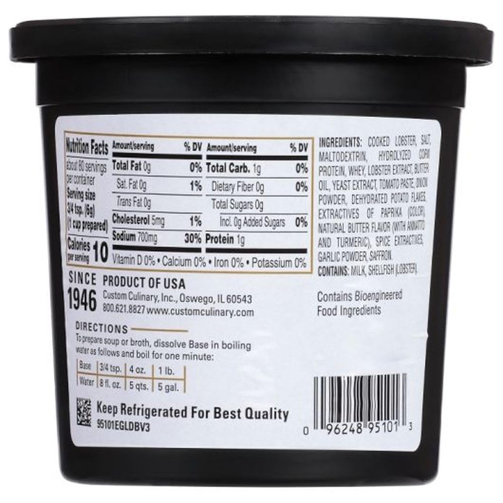 Custom Culinary Gold Label Lobster Base, 1 Pound -- 6 per case.
