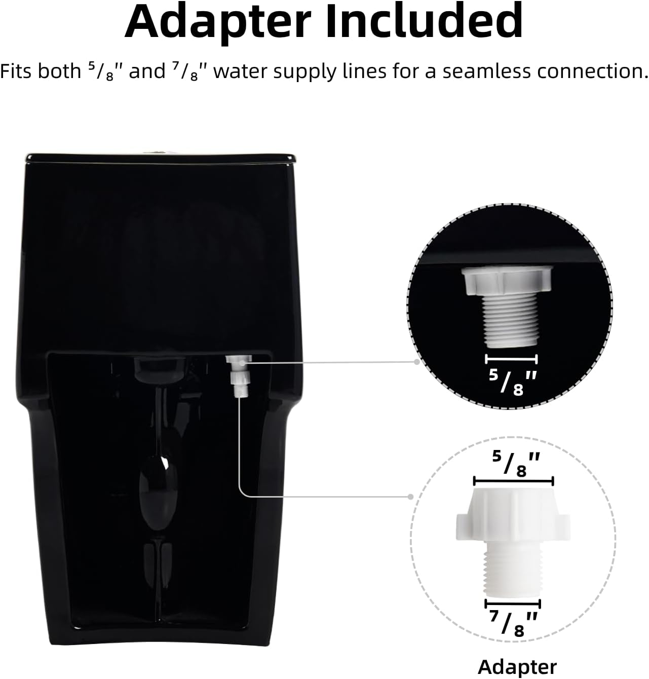 Black Toilet with Rimless Swirl Flush, Los Flexi 17.3" ADA Modern Elongated One Piece Toilets For Bathrooms, Dual Flush 1.0/1.28 GPF, Comfort Chair Height, Soft-Close Black Toilet Seat & 12" Rough-In