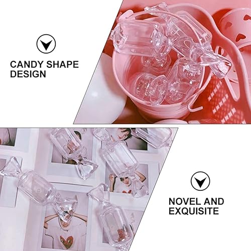 Miniatura 5 de ARTIBETTER Caja de joyería en forma de caramelo, mini joyero transparente, contenedores de almacenamiento de cuentas de plástico, caja de joyería de