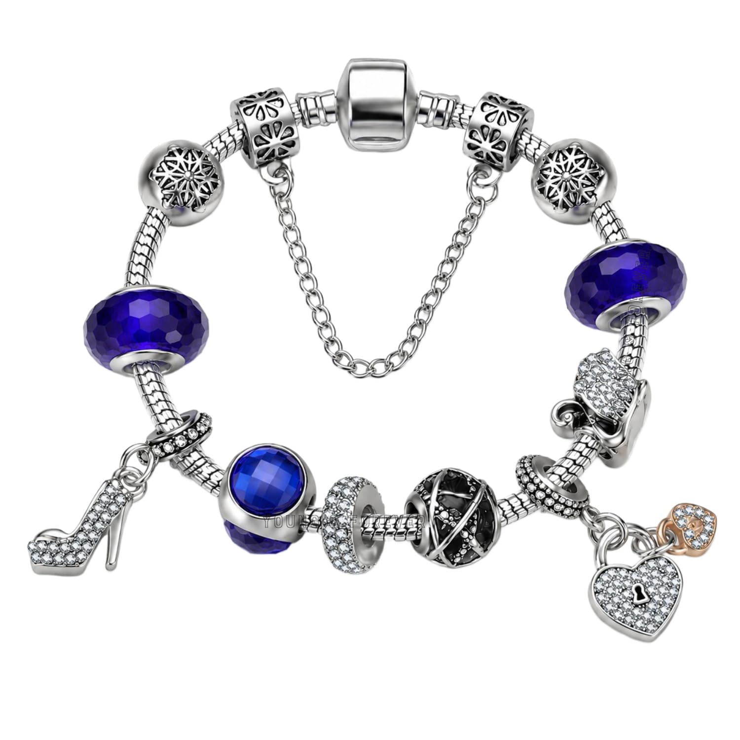 Charismatic Charms Bracelets for Women Murano Glass Crown and Leaf Charm Bracelet For Girls-image-27
