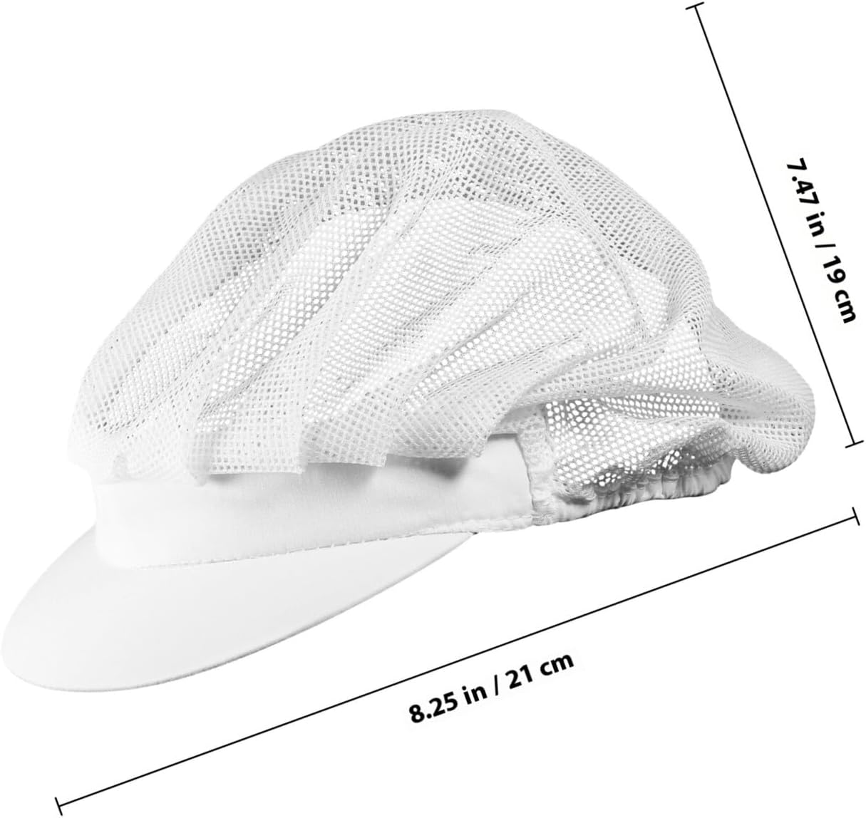 Mesh Chef Hat Elastic Breathable Cooking Cap for Restaurant Kitchen, White Dustproof Food Service Hat for Men and Women,