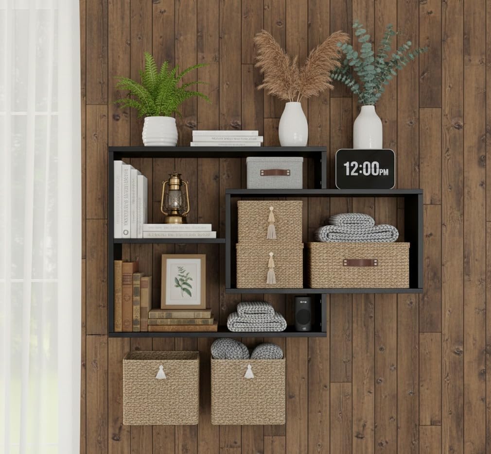 Wall Shelf Stylish Urban Style Living Room Karo Shelf Wenge-image-22
