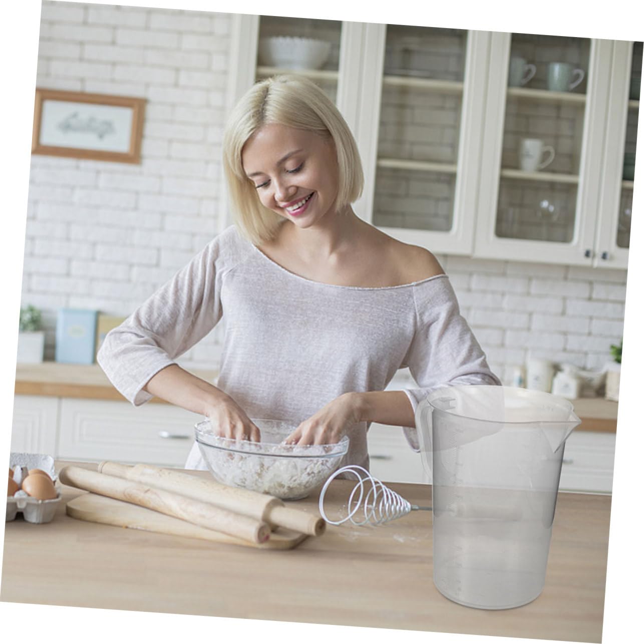 TOYANDONA 2piezas Tazas Medidoras Resistentes De Jarra Medidora Grande De Plástico Transparente Dobles Para Cocinar Hornear y Científico Cocina