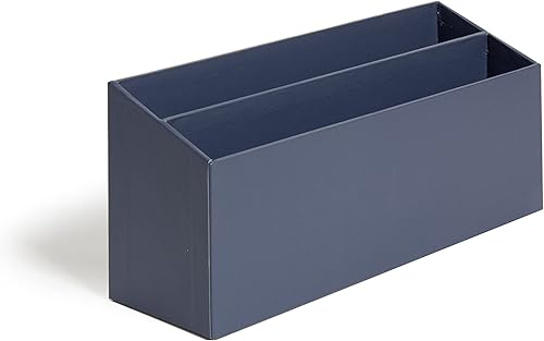 Miniatura 5 de U Brands Juego de organización de escritorio envuelto en papel, suministros de organización de oficina, azul marino sólido, 4 piezas