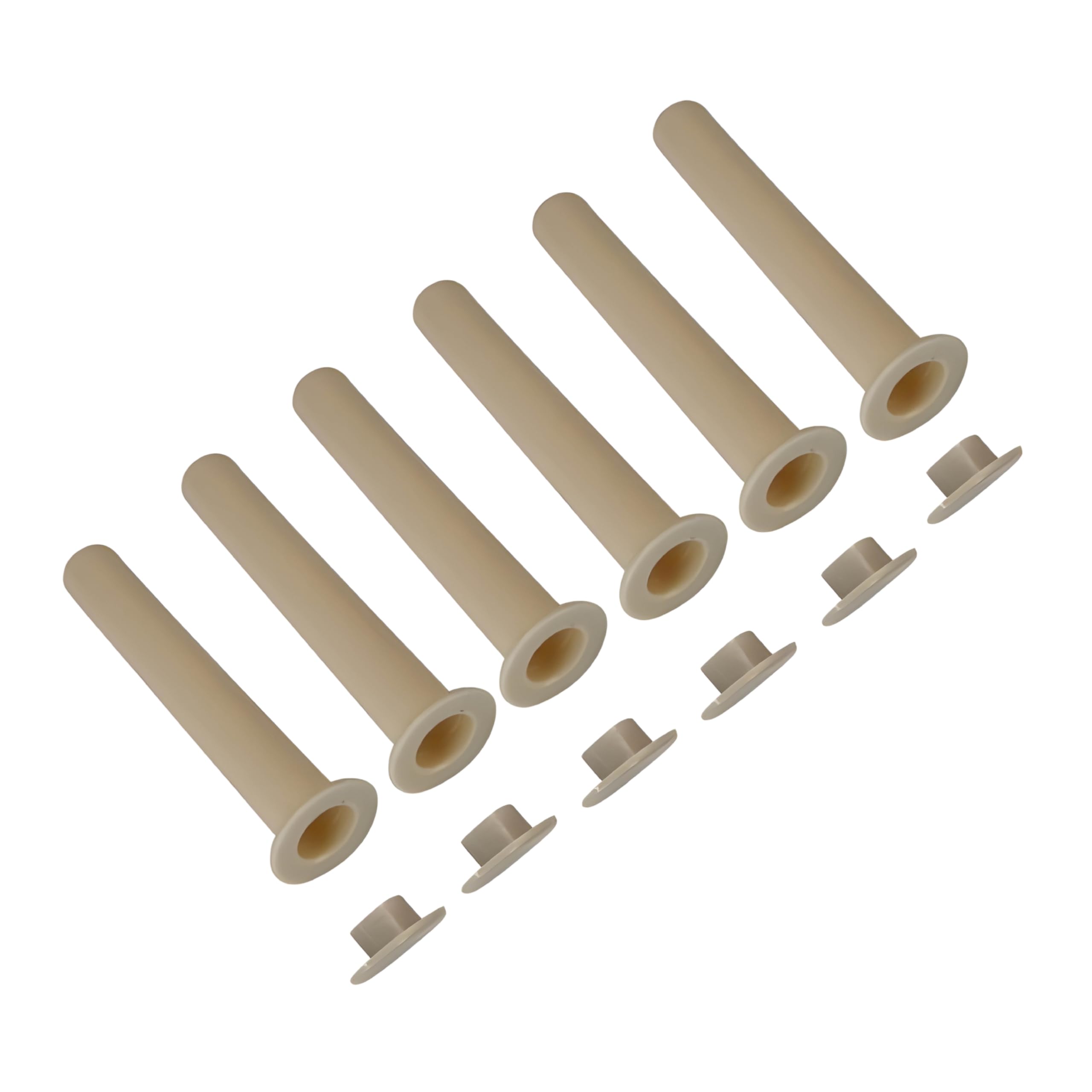 ALLSAFE Pool Fence Deck Sleeves & Hole Caps – Tan 6 Pack, Pool Fence Hole Plugs & Deck Caps for 1/2" Peg Poles, Fits 5/8" Holes, Removable Pool Safety