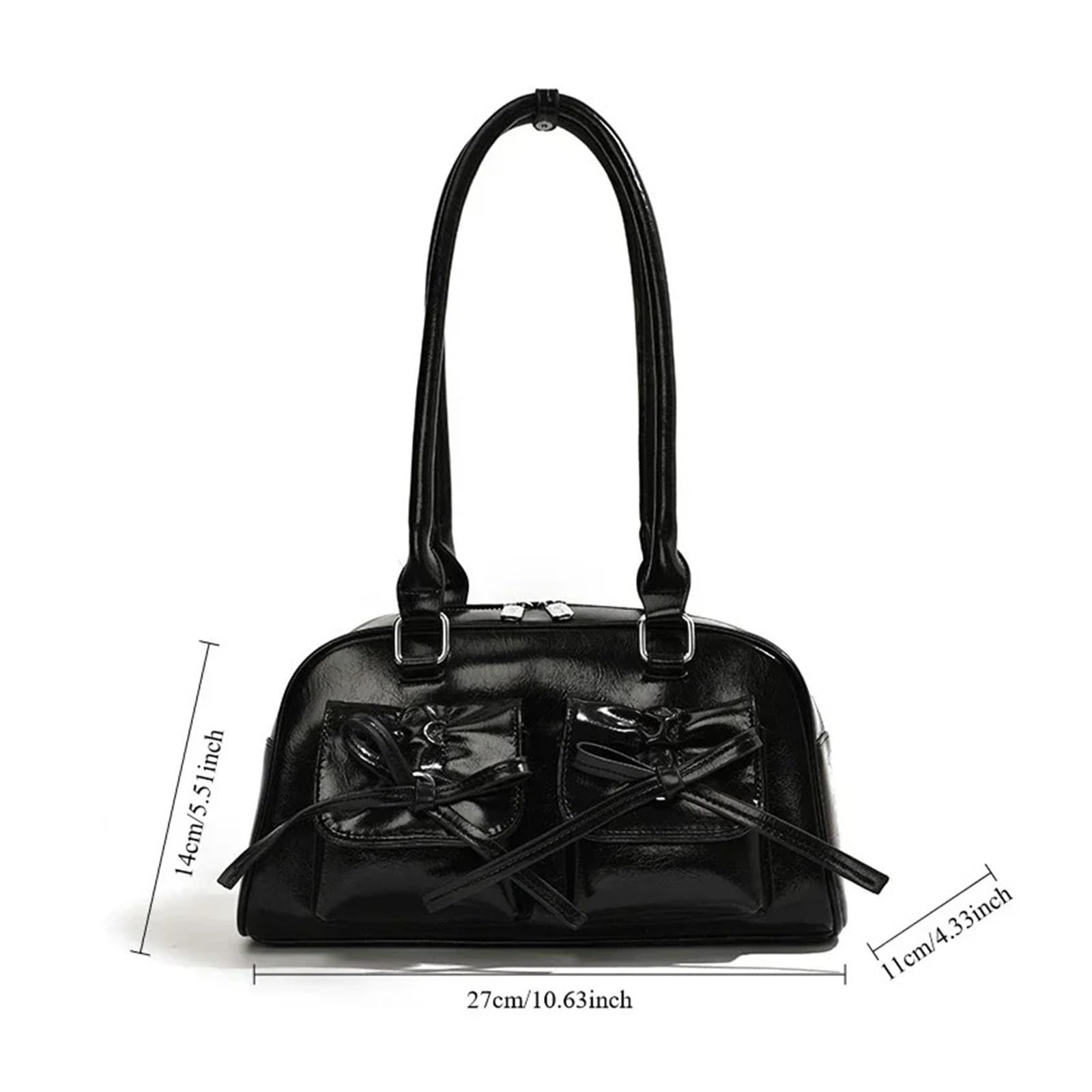 Bolso bandolera Vintage Women Business Shoulder Bags Simple Ladies Commute Tote Bag Pu Leather Female Underarm Burgundy Large Handbags Purse