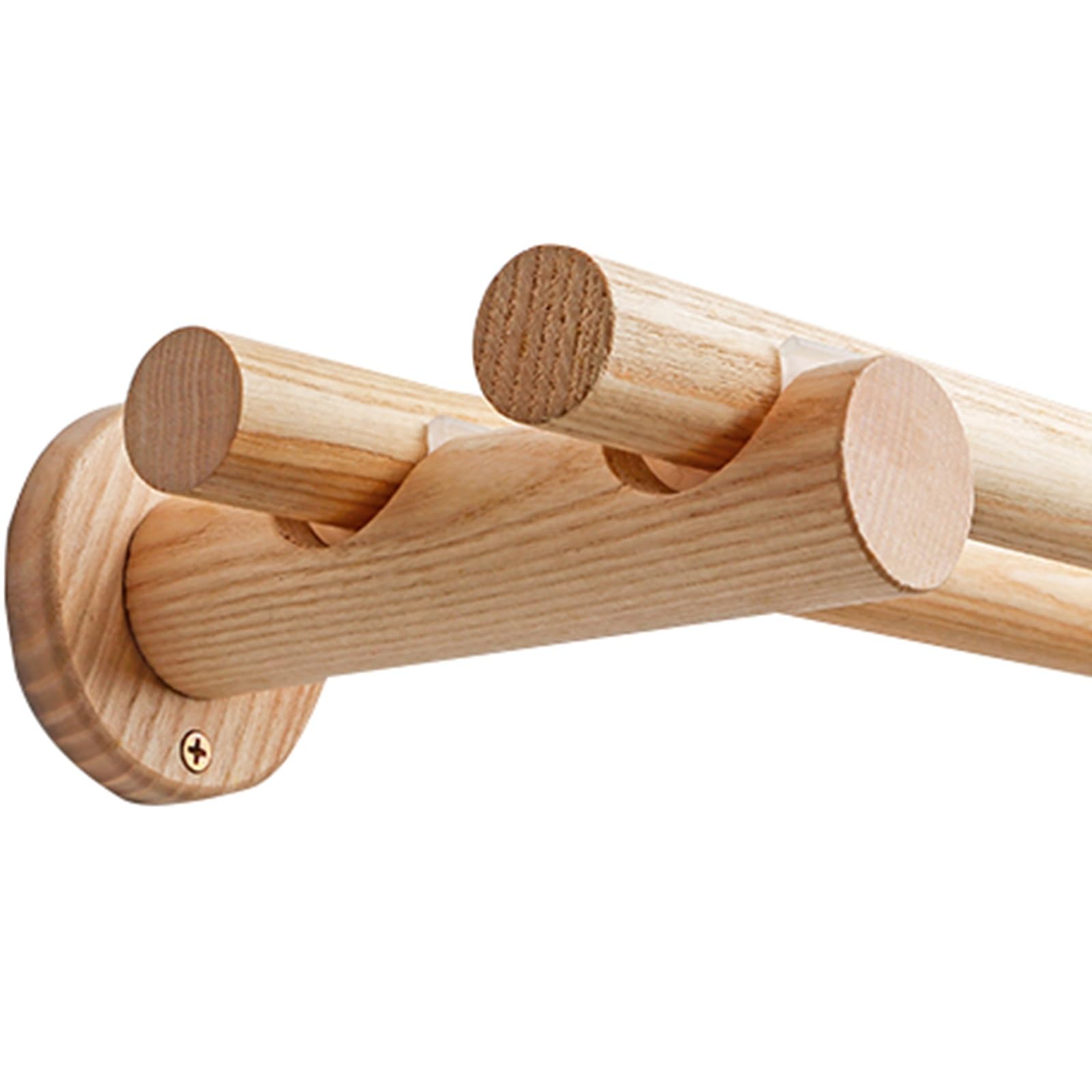 Tringle à rideaux double réglable en bois massif de 100 à 326 cm, durable, haute dureté, forte résistance à l'usure, parfaite pour la décoration de la maison et les traitements de fenêtre, 160 cm de
