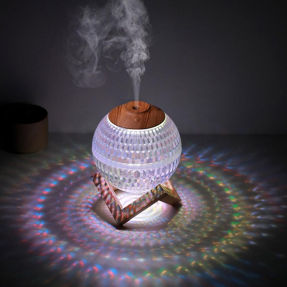 Overa Mist Humidifier with Colorful Night Light Crystal Ball Shape Auto Shut-Off 2 Mist Modes Super Quiet 2-in-1 Humidifier & Essential Oil Diffuser Portable USB-image-33