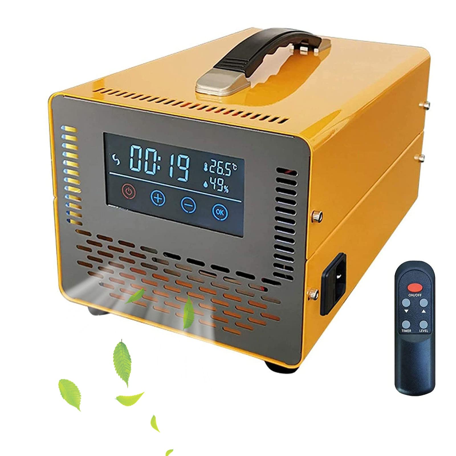 RDJSHOP Generador de Ozono con Pantalla Táctil y Control Remoto, Esterilizador Ozonizador Industrial, Generadores de Ozono Portátil de Alta Capacidad para Fábrica, Hotel, Etc.,Yellow-20000mg/h
