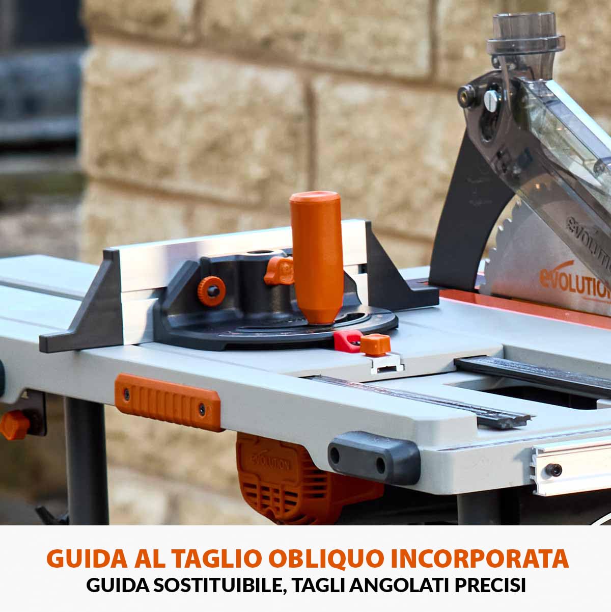 Evolution Power Tools R255TBL Sega da banco (La prossima generazione Rage 5-S) Lama da taglio multimateriale Taglia legno metallo plastica, smusso a 45°, angolo obliquo +/- 60°, 1650 W