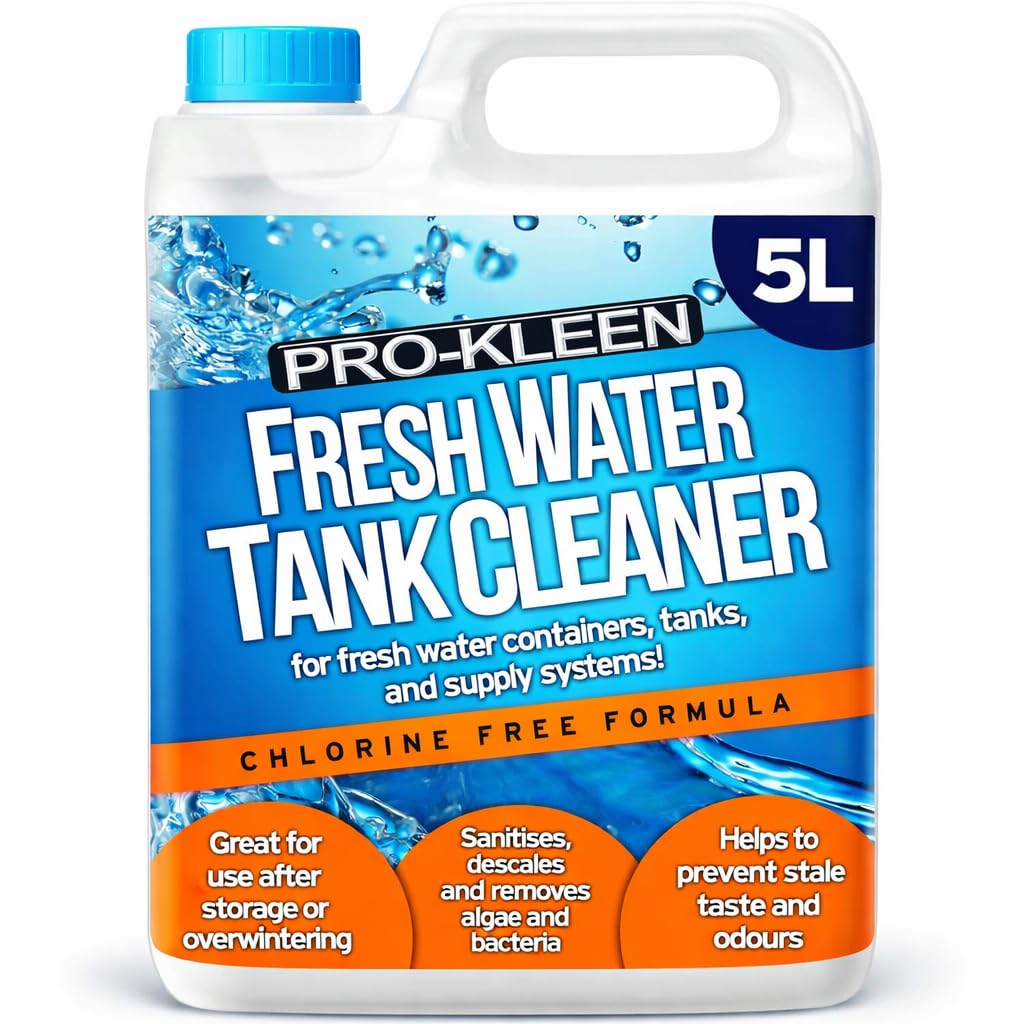 Pro-Kleen Fresh Water Tank Cleaner (5 Litres) - Sanitises, Descales, Removes Algae & Bacteria - Prevents Stale Taste & Odours