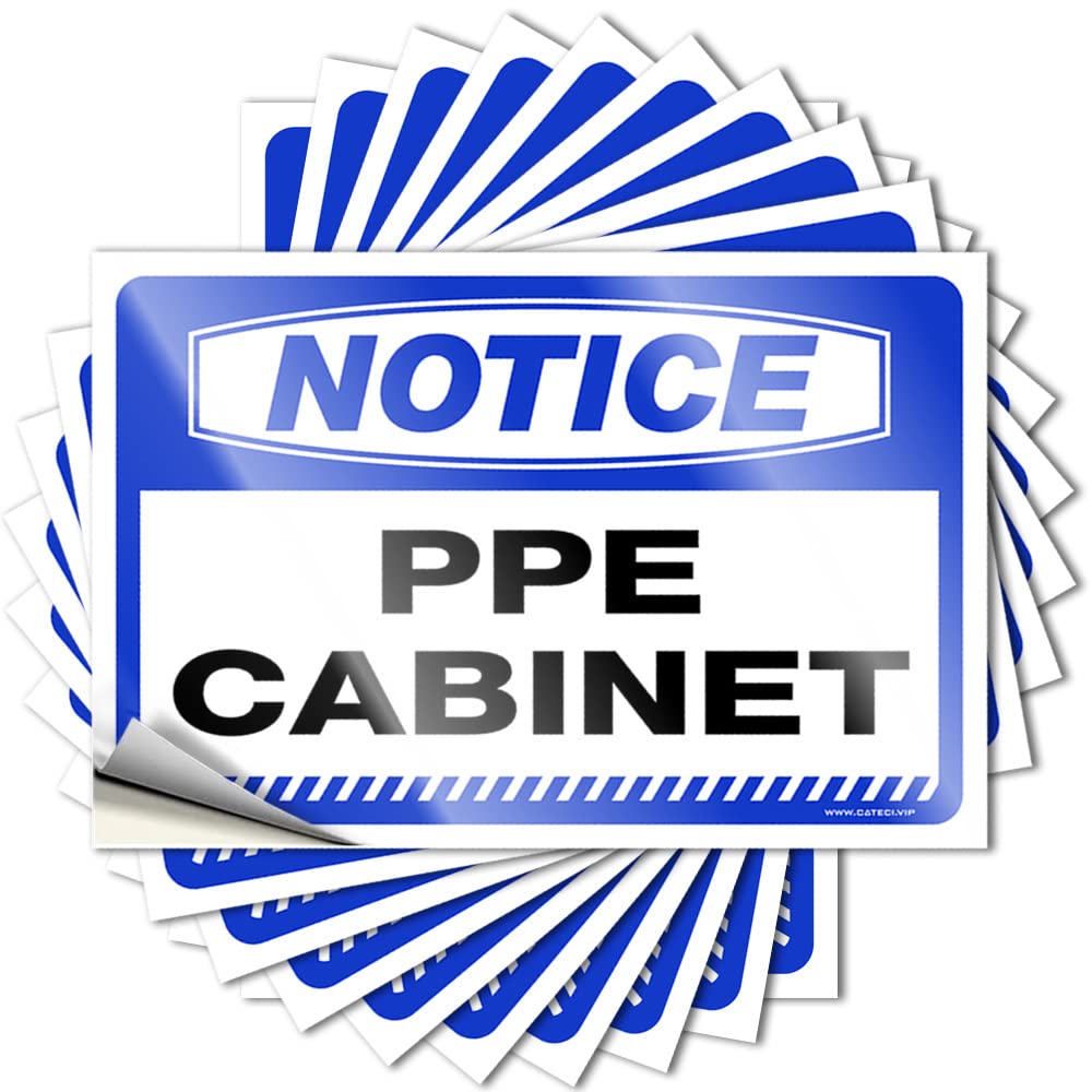 Funny Stickers for Cars Notice PPE Cabinet Stickers 10 Pcs Sign Decor Car Accessories(12X18CM)