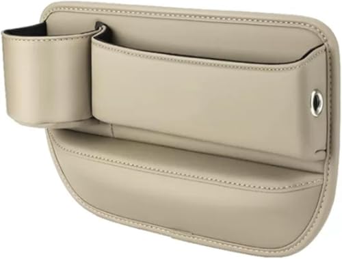 Relleno de espacio para asiento de automóvil, caja de almacenamiento de cuero para asiento de automóvil con soporte para tazas, organizador