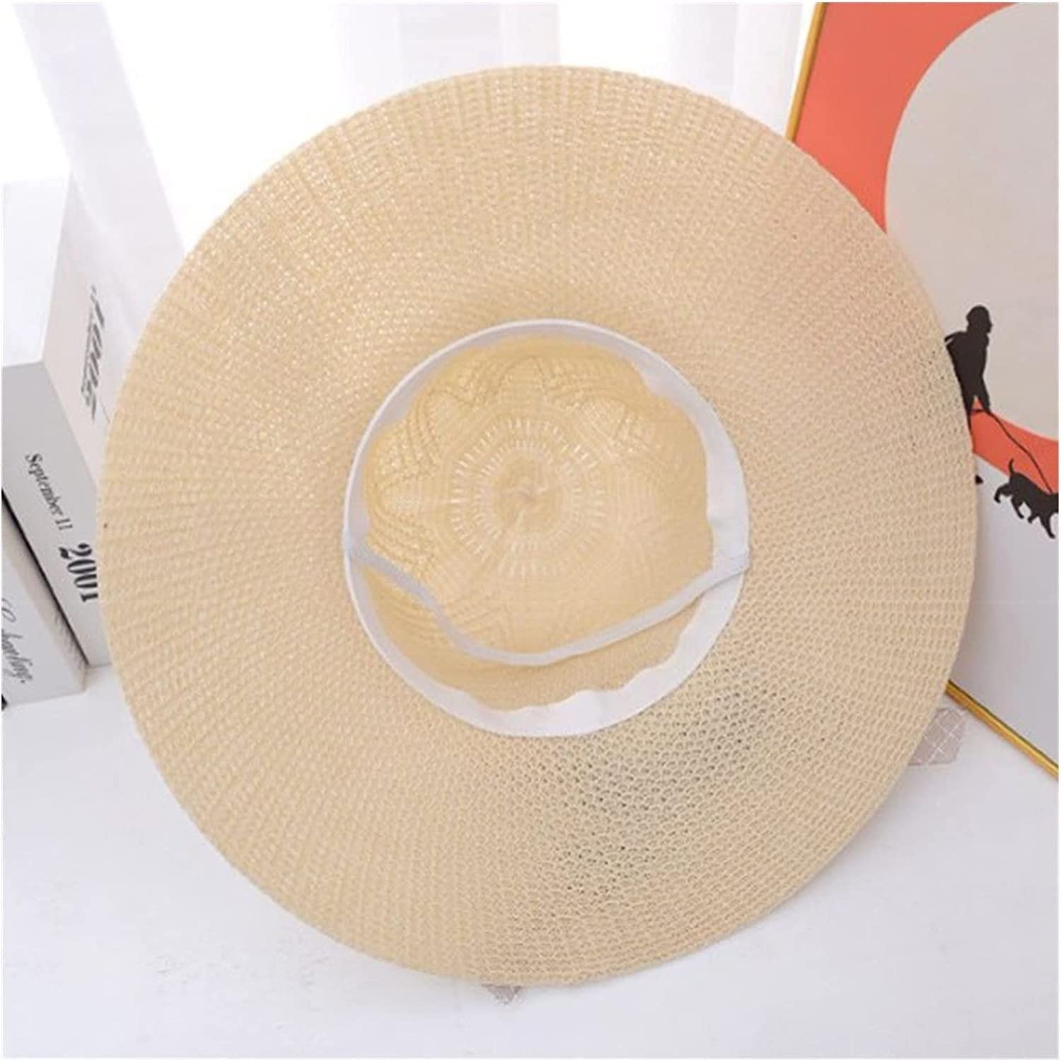 Visera Sombrero de Sol Sombrero De Verano para Mujer, para El Sol, Playa con Cinta para, Paja Informal Transpirable Viaje
