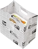 Vista 21 de Bag Tek Rectangle Paper Take Out Bag - with Handles - 11" x 7" x 11" - 100 count box