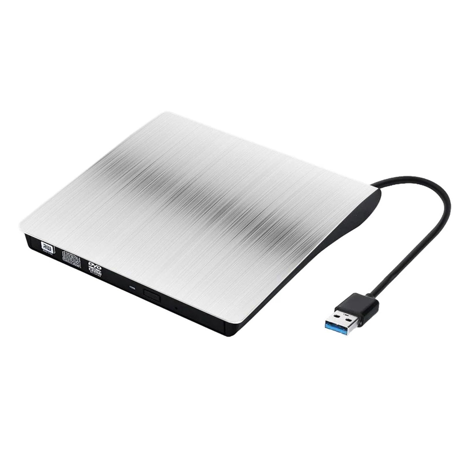 Lecteur DVD ROM externe silver pour regarder vos films et séries sur ordinateur portable en voyage