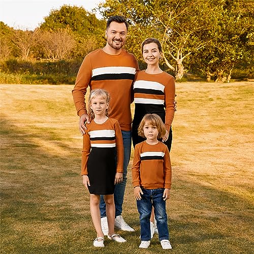 PATPAT Family Matching Outfits Fall Winter Cotton Long Sleeve Bodycon Dresses and Sweatshirts Tops Sets3
