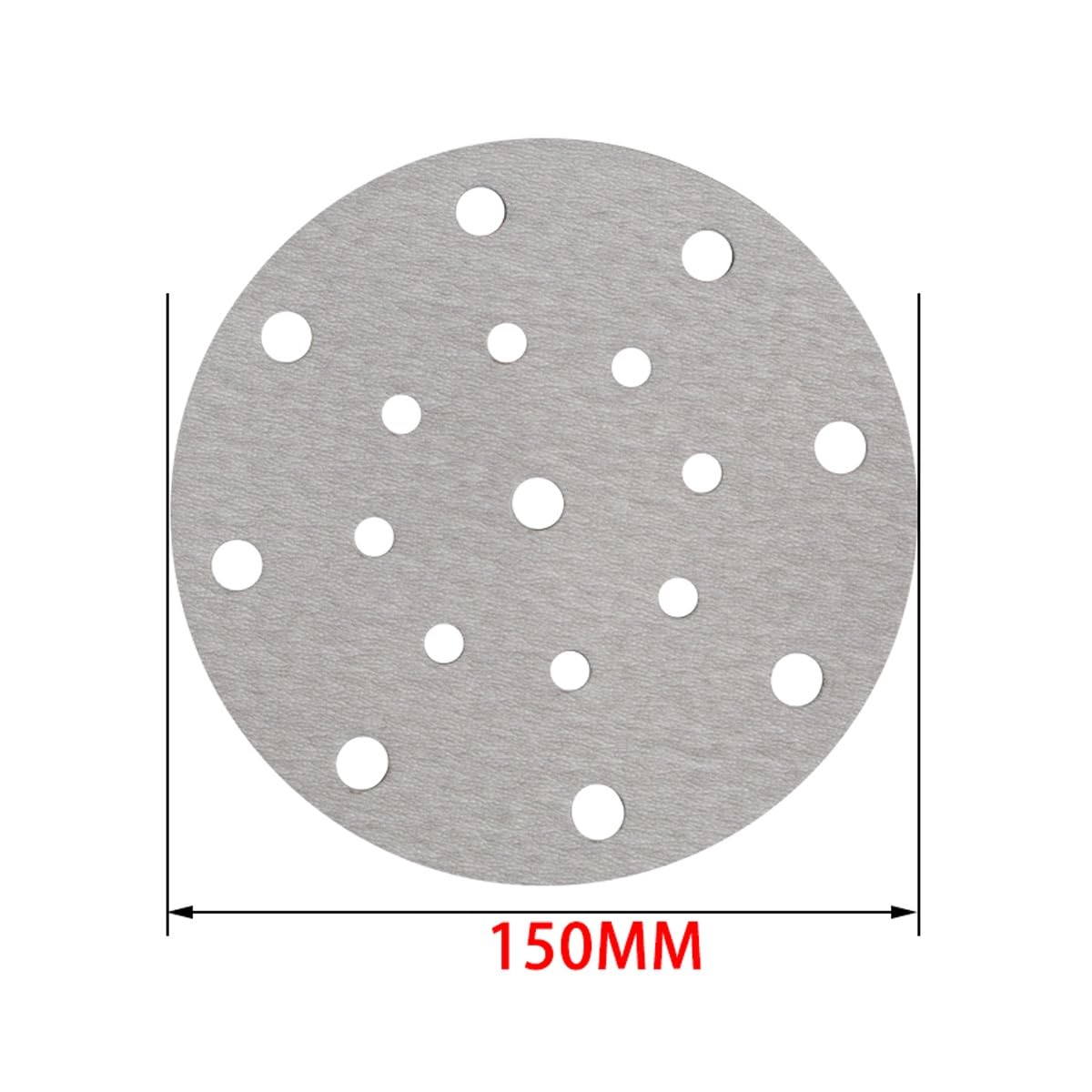 Tarcze szlifierskie, Opakowanie 100 krążków ściernych do malowania, średnica 150 mm, papier ścierny z 17 otworami, krążki szlifierskie o ziarnistości 80-1000 Papier ścierny do szlifierek oscylacyjnych