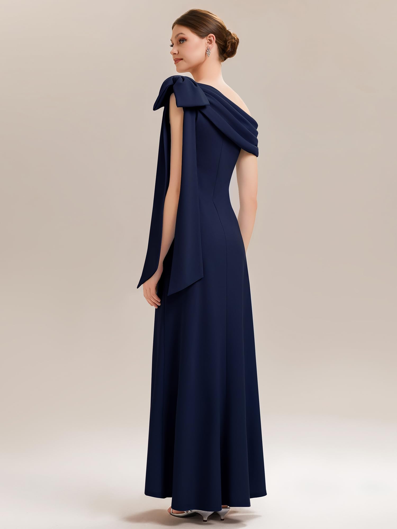 Ever-Pretty Robes d'invité de Mariage Encolure asymétrique sans Manche Tricot Maxi Robe Droite Rouge Foncé EG02632