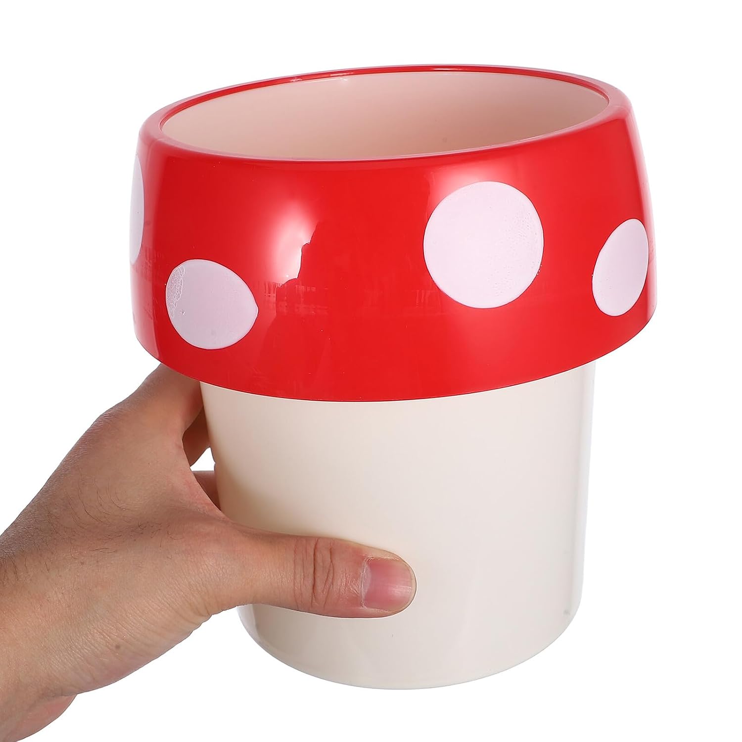 Cabilock Mushroom Desk Trash Can Mini Plastic Organizer for Kids Room
