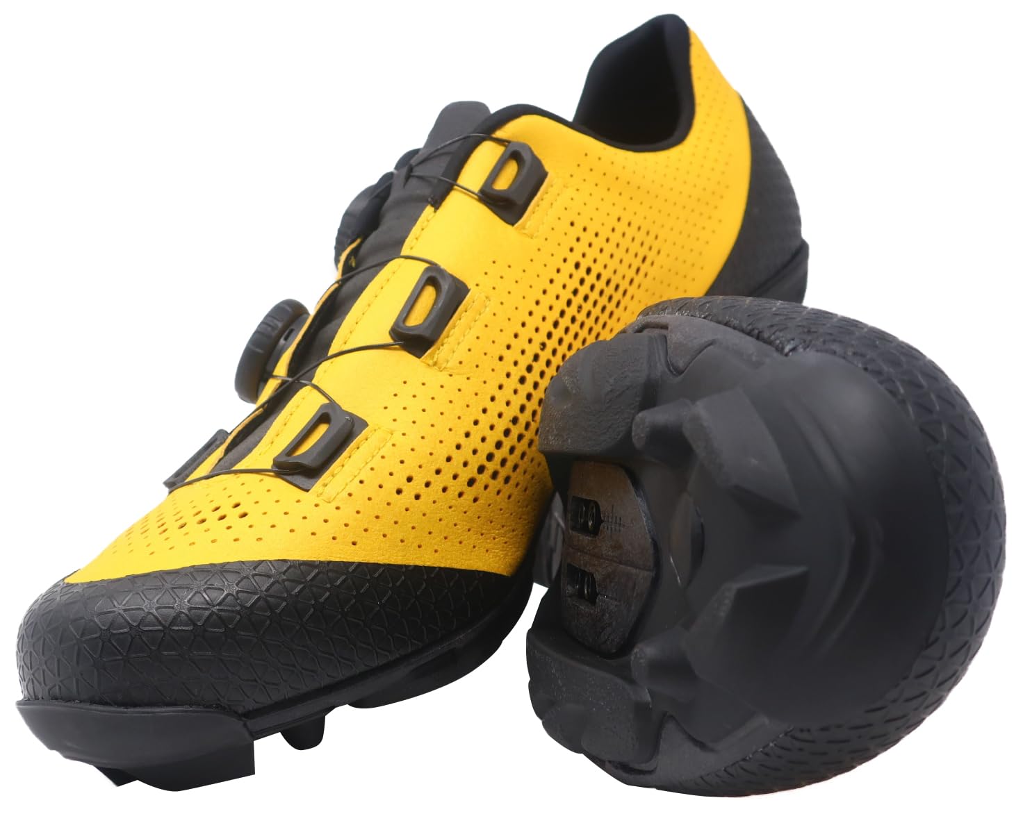 LUCK Optim, Zapatillas de Ciclismo MTB con Suela de Carbono y Doble Cierre rotativo.