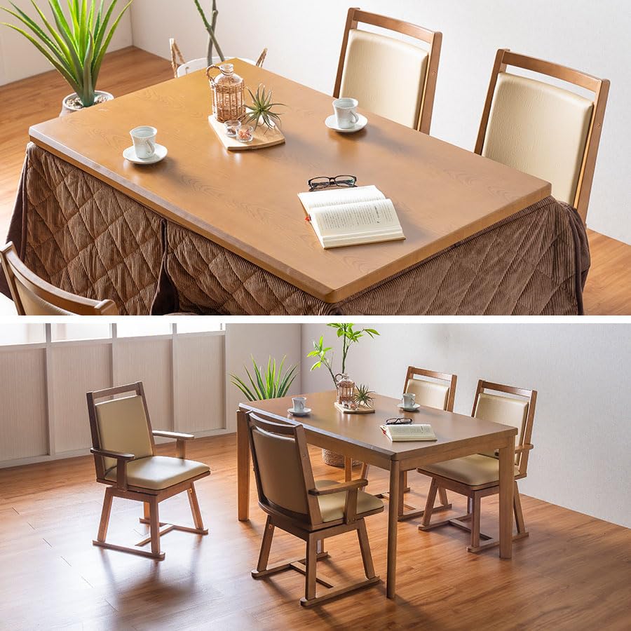 ゴールドの長方形テーブルと椅子セット seki-5snest-001.jpg