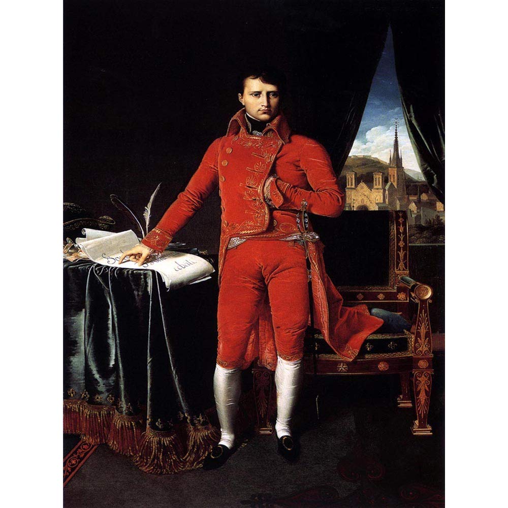 Wee Blue Coo Painting Ingres Portrait First Consul Napoleon Bonaparte Art Print Poster Wall Decor 12X16 Inch