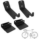 WALMANN 2 Pack Bike Pedal Hanger Wall Mount&comma; Heavy Duty Horizontal Bike Rack for Garage Wall&comma; Holds Up to 70LBS