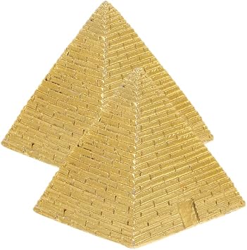 DOITOOL Small Pyramid Figurine Set of 2 Resin Pyramid Statue Retro Desktop Ornament for Home Office Ancient Egypt Decor 2.08 inch Table Accent