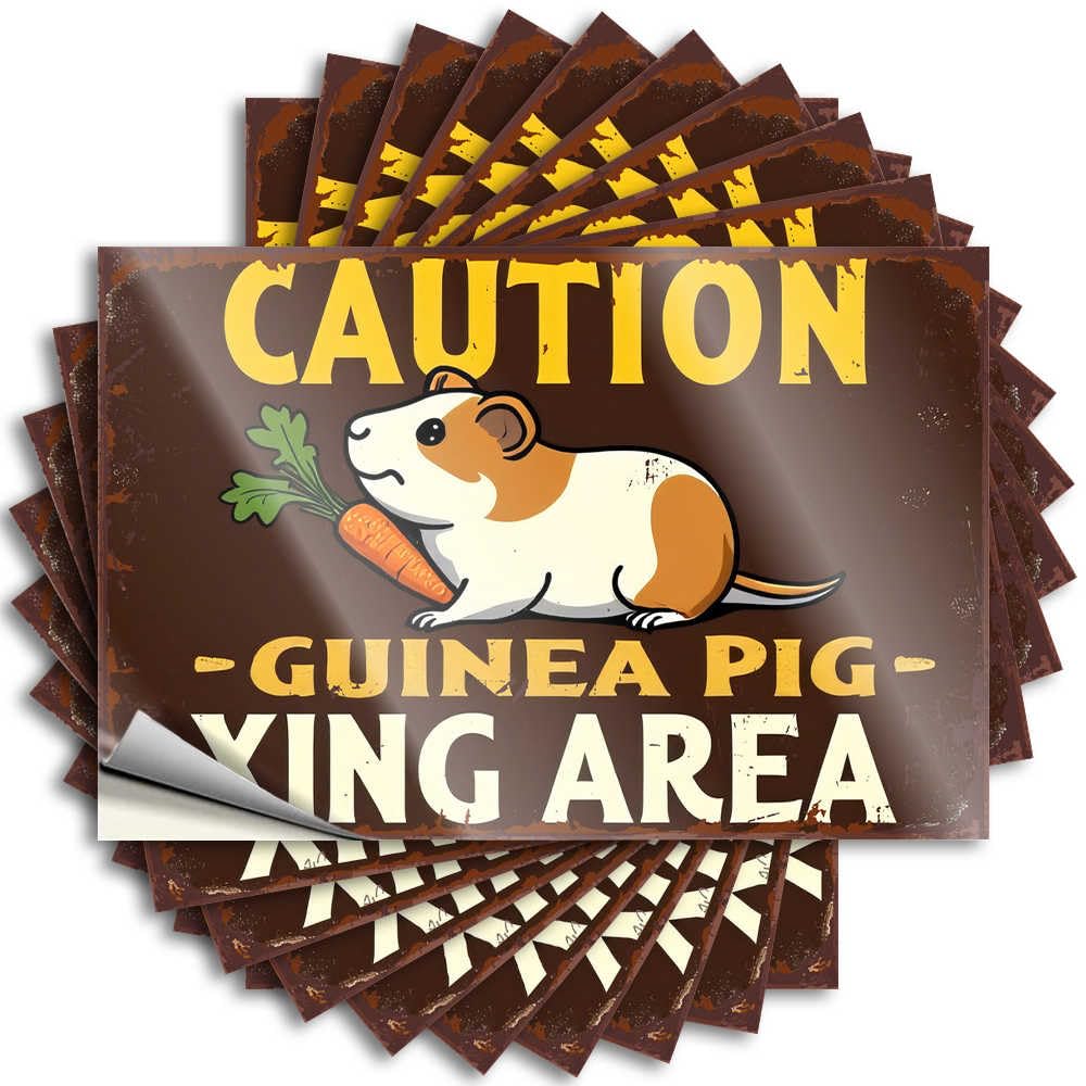 Fzfn Women's Colour Camping Decorations Tattoos - Neutral Fishing Door Caution: Guinea Pig Crossing Area(8X12cm)