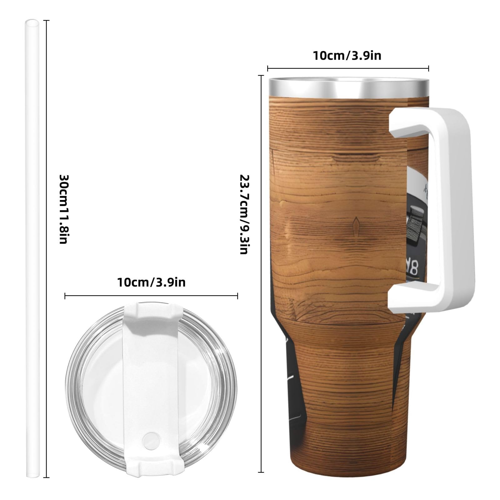 Movies Wasserflasche mit Klappbrett-Muster, Edelstahl, doppelwandig, isoliert, mit Griff und Strohhalm-Deckel, 1,2 l