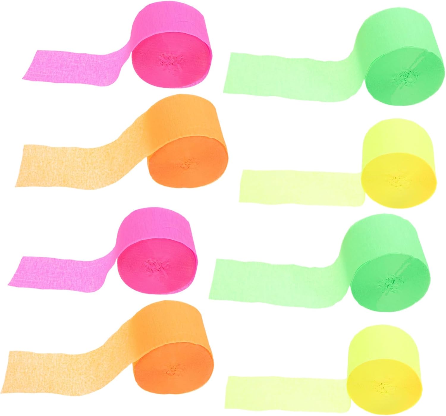 8pcs Colorful Crepe Paper Rolls Glow Party Decorations Streamers for Birthday Wedding Festivals