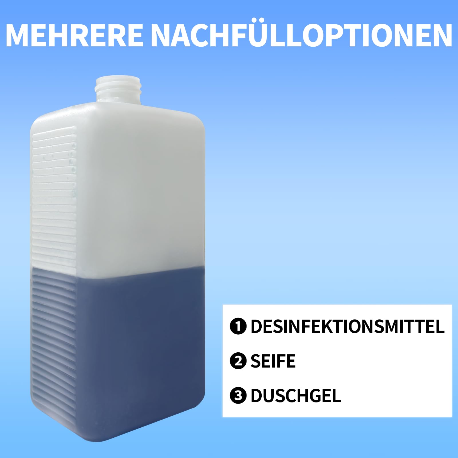 Distributore europeo con fissaggio a parete e pressione gomito per disinfettanti e saponi – Dispenser di sapone bianco in alluminio, 1000 MLx2