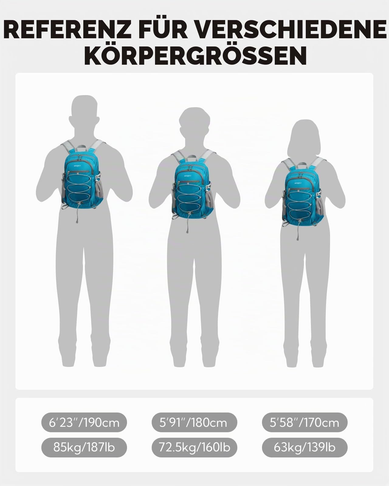WATERFLY Rucksack Klein Faltbarer Rucksack: 15L Ultraleicht Wanderrucksack Foldable Backpack mit Atmungsaktiver Schultergurt Outdoor Sportlich Tagesrucksack für Wandern Travel Herren Damen
