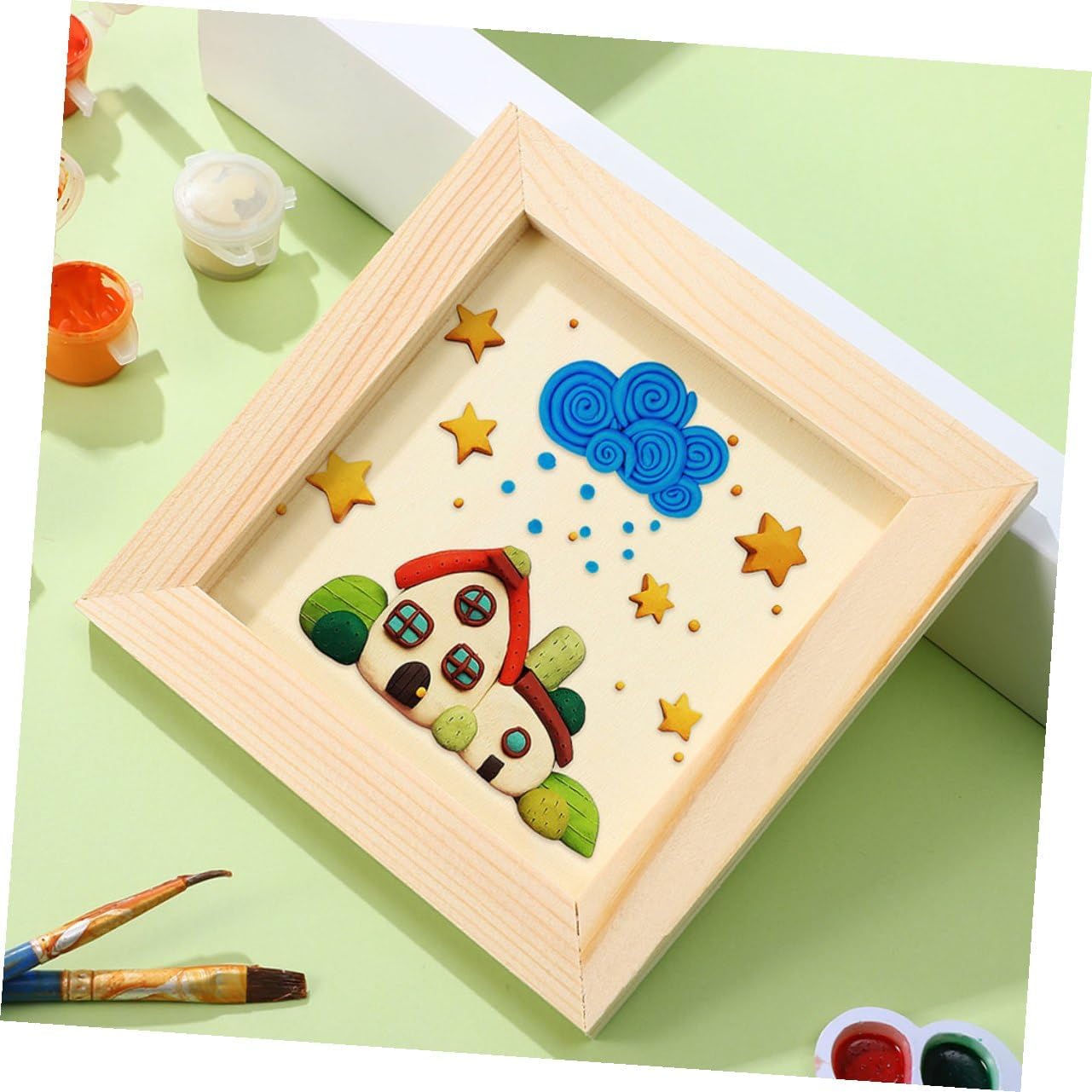 Beavorty 5 Pack Paintable Blank Wood Picture Frames for Boy Girl Crafts