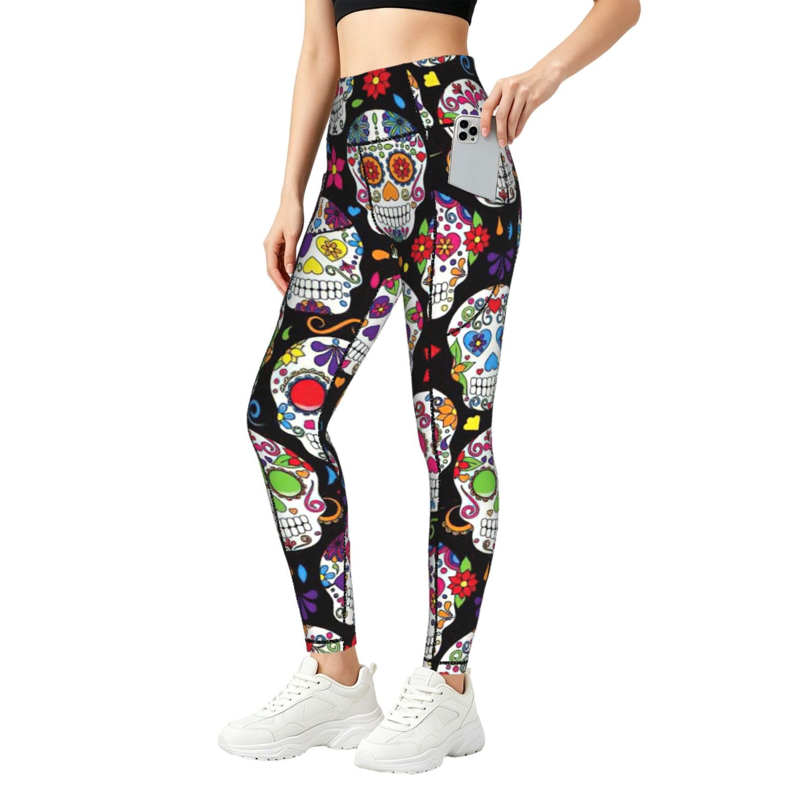 Leggings de gimnasio con estampado de calaveras llenos de energía 8