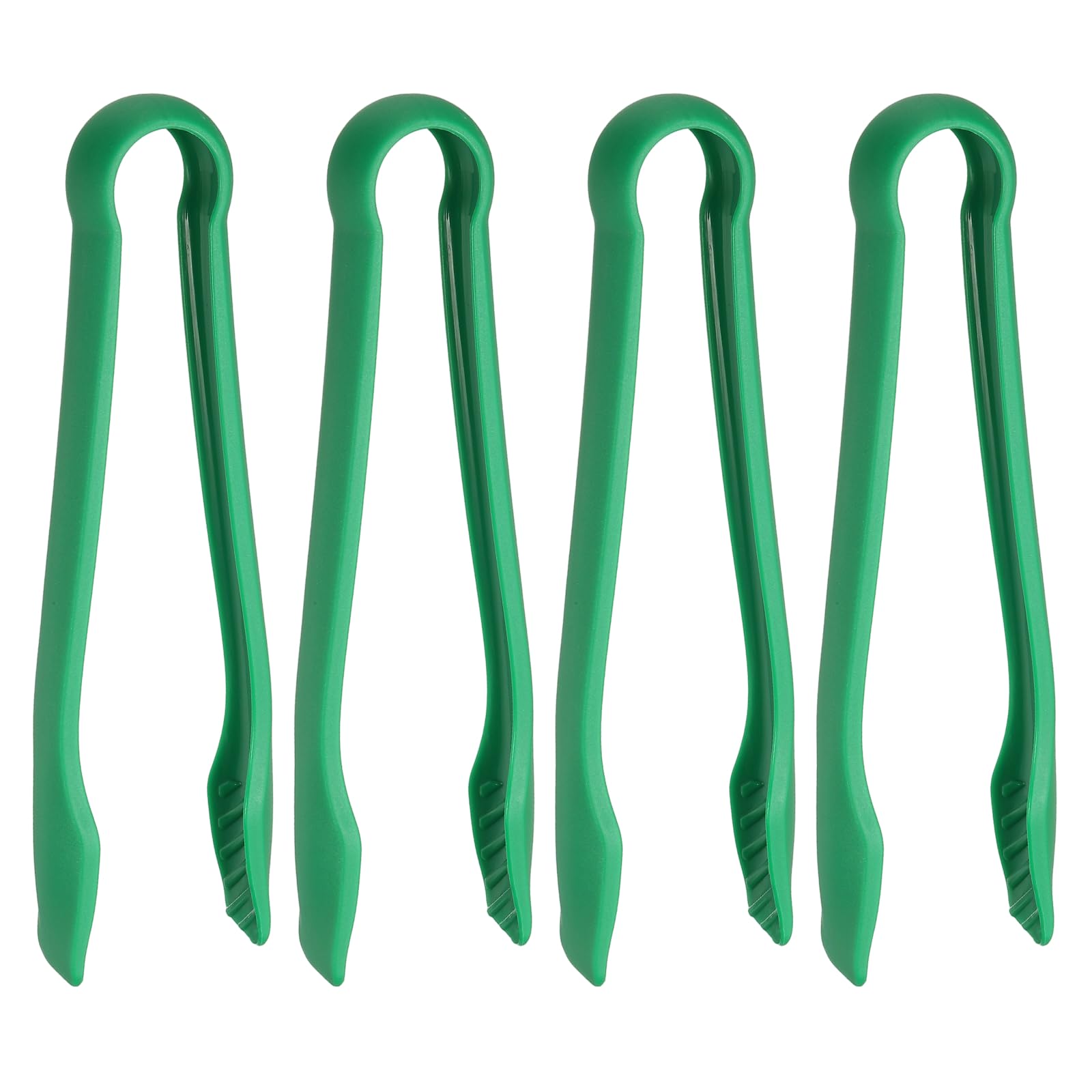 sourcing map 4 Pcs Toaster Tongs, 10 Inch Kitchen Serving Tongs Bread Salad Clip Heat Resistant Food Clamps for Cooking Baking BBQ Buffet Tools, Green