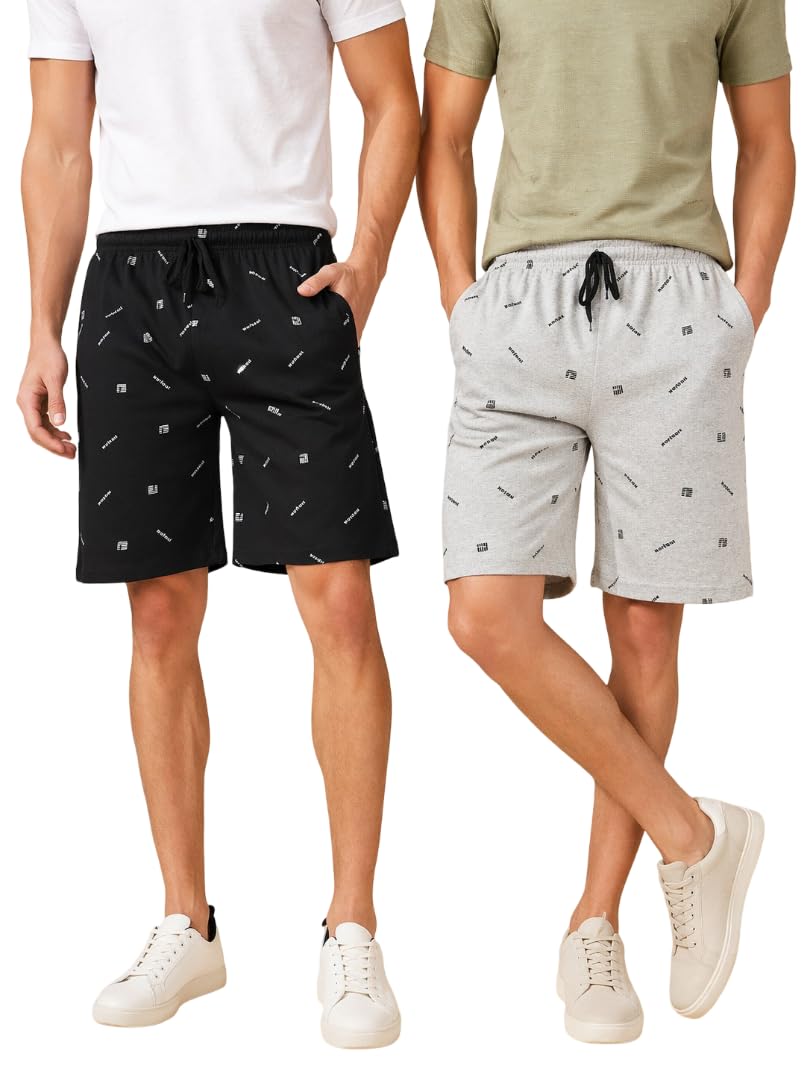 alza Men’s Cotton Printed Shorts Elastic Waist Casual Summer Shorts-picture-13