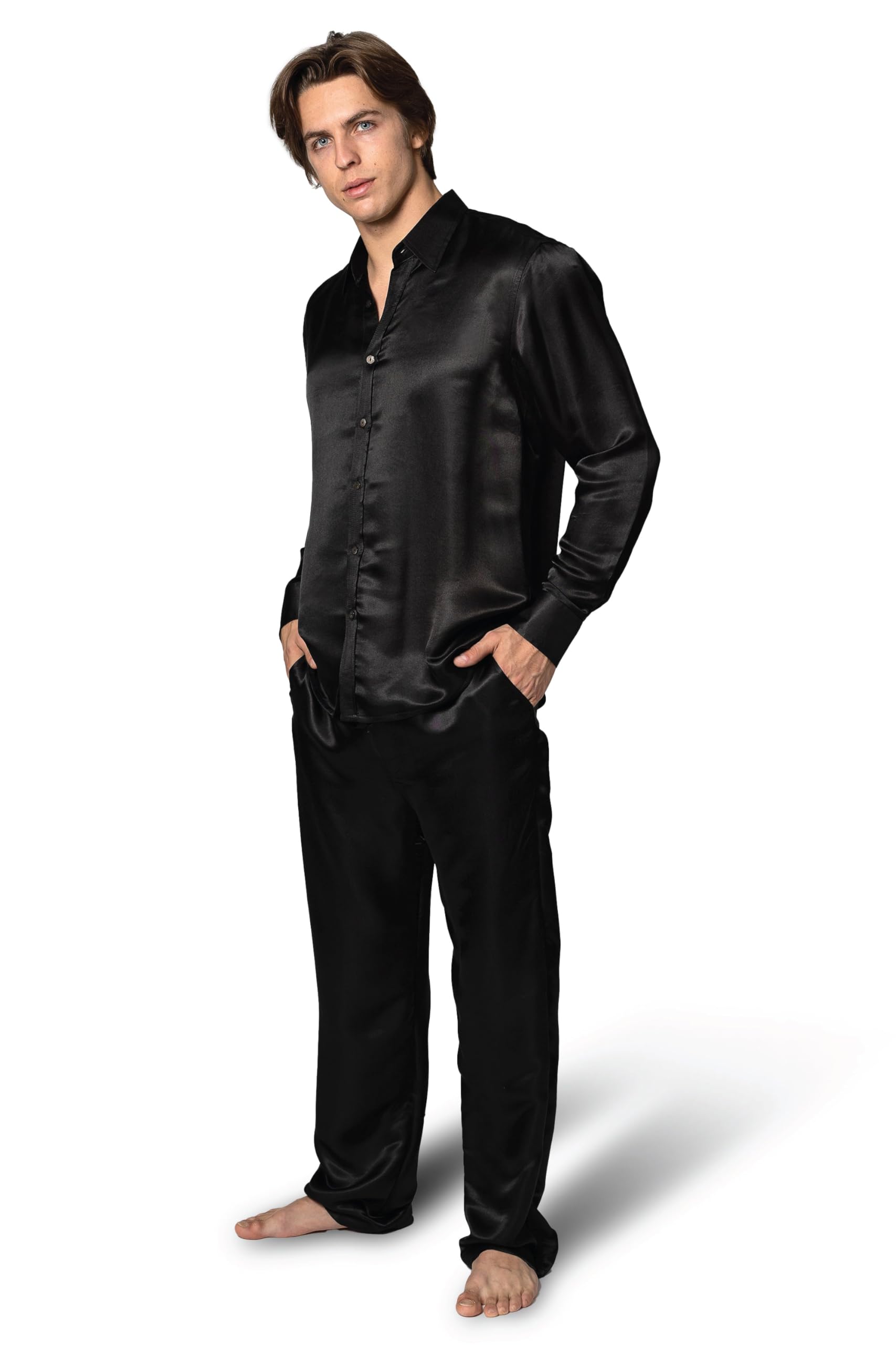 tara sartoria Luxury Artisan Silk Pajamas For Men, Pure Mulberry Silk 27 Momme Mens PJs-picture-13